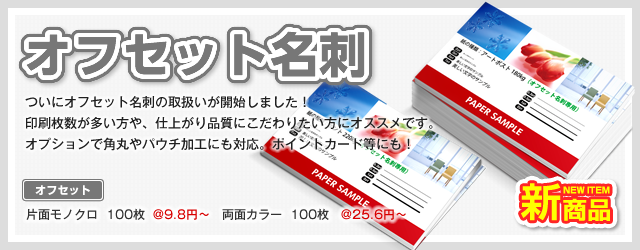 2016年当時のオフセット名刺印刷案内